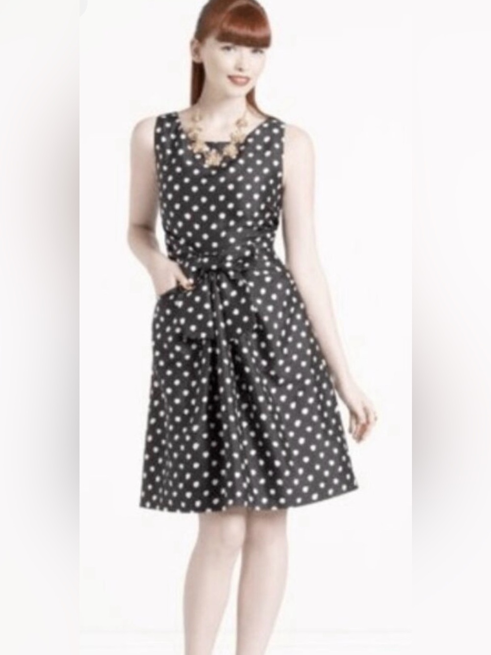 ♠️👓♠️👓♠️ kate spade Black&White Silk Polkadot “Jillian” Dress sz12 EUC